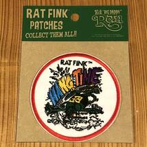 Rat Fink エンブロイダリー HANG TIME 直径 8cm 84円発送可 mooneyes ワッペン ムーンアイズ アイロン eyes_画像1