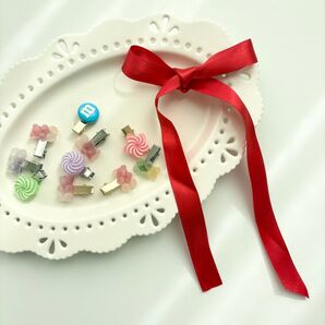 ①お菓子ヘアクリップ10個セット