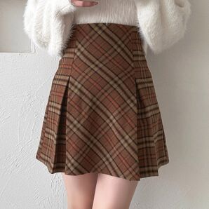 価格相談不可☆チェックフレアスカート。283944