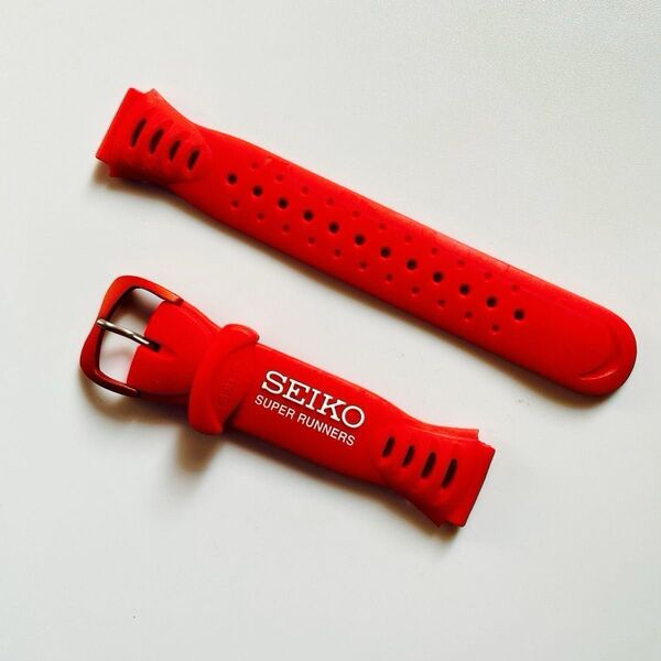 ① セイコー SEIKO スーパーランナーズ super runners 純正 ベルト バンド 赤 レッド