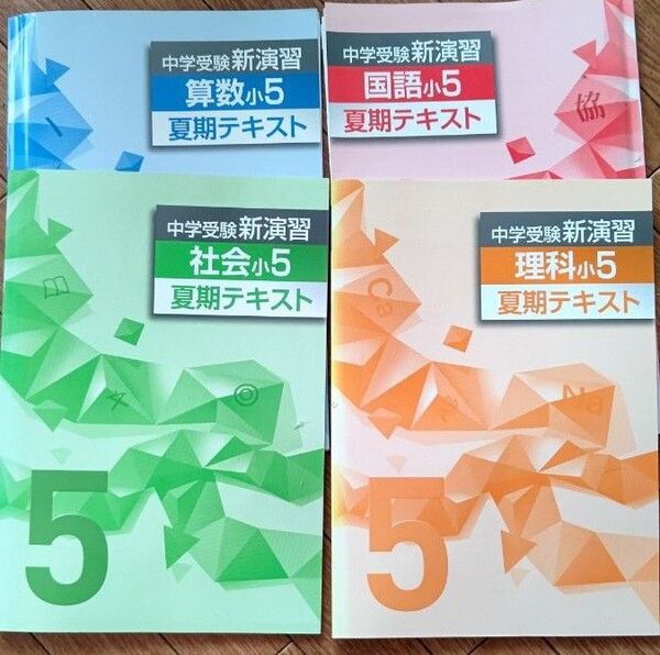 中学受験 新演習 夏期テキスト 5年生 4冊セット