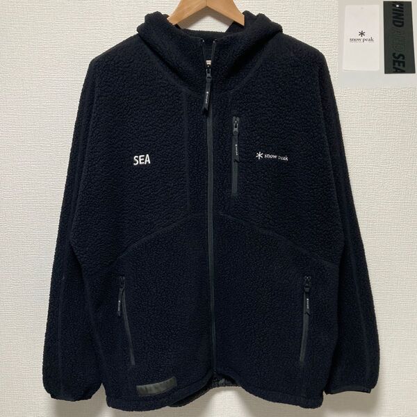 snow peak WIND AND SEA ボアフリース XL フーディー 黒 フリースジャケット