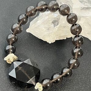 チンタマーニ 六芒星 リビアングラス ブレスレット 内径約16cm