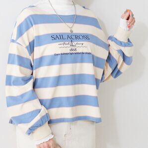 マルチボーダーボートネックプルオーバー