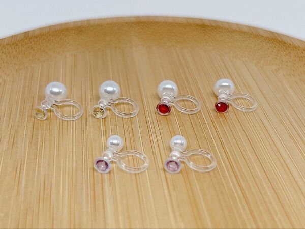 【578】樹脂パールノンホールピアス3ペア アレルギー対応イヤリング リバーシブル シンプル一粒デザイン パール両面 オケージョン