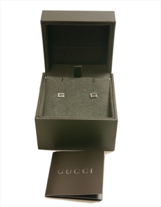  finest quality goods Gucci earrings white gold G Logo K18 750 lady's men's box attaching genuine article judgment ending 