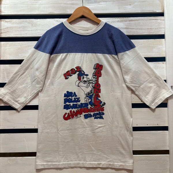 downerwear 80s usa製 シングルステッチ 五分袖Tシャツ M ビンテージ リンガー