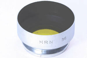 MRN 36 二眼レフ スプリングカメラ 蛇腹カメラ 被せ式 金属製 メタルレンズフード イエロー フィルター付