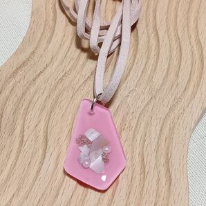 ネックレス キッズ ピンク かわいい お洒落 ハンドメイド レジン
