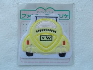 80s VW フォルクスワーゲン アップリケ 自動車 くるま CAR/ワッペン パッチ 昭和 レトロ かわいい ポップ 317