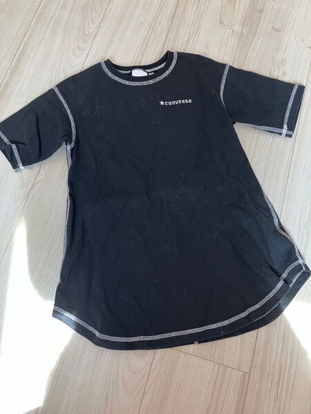 コンバース ワンピース 半袖 Tシャツ カットソー ブラック オシャレ 100