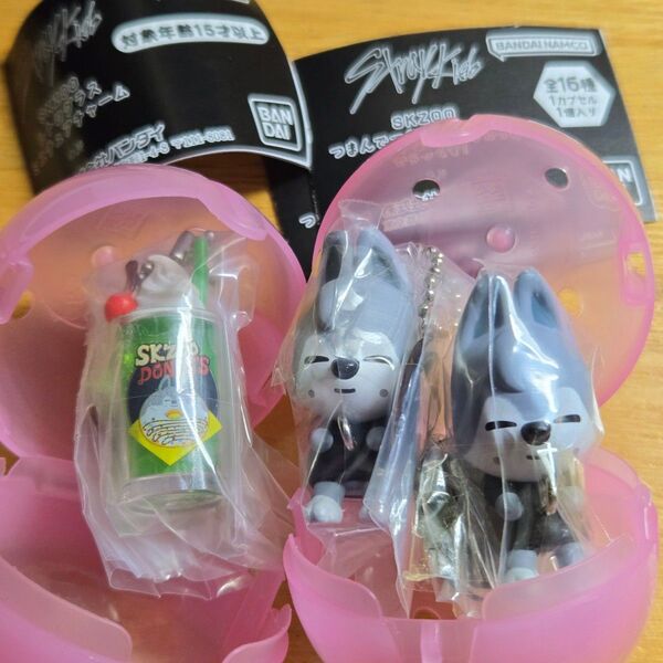 Stray Kids SKZOO つまんでつなげてますこっと レトログラス ミニチュアチャーム Wolf Chan ウルフチャン