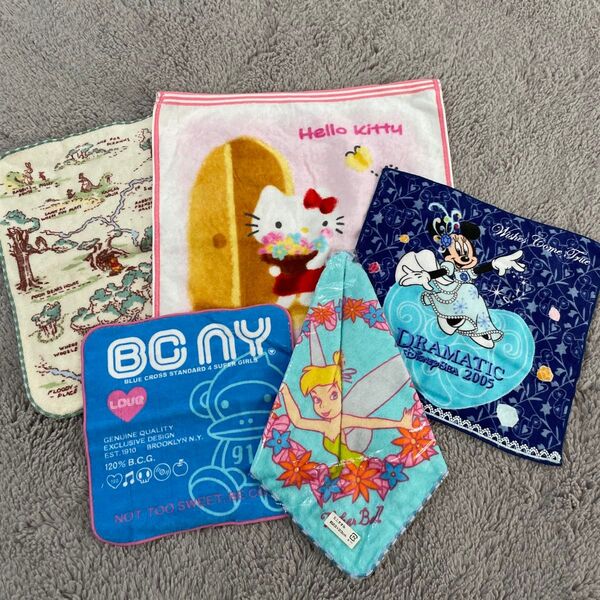 【新品未使用】ハンドタオル 5枚セット Disney キティ