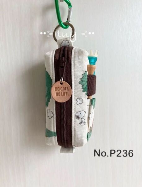 No.P236 ゴルフボールケース /ティーホルダー ポケット付き