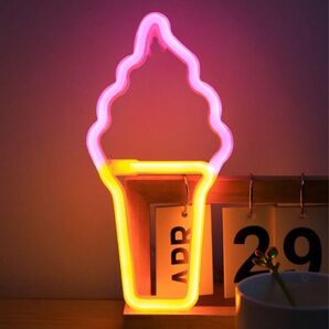 ネオンライト LED アイスクリーム 飾り インテリア 看板 インスタ映え LED ネオンサイン ルームデコレーション 雑貨お店