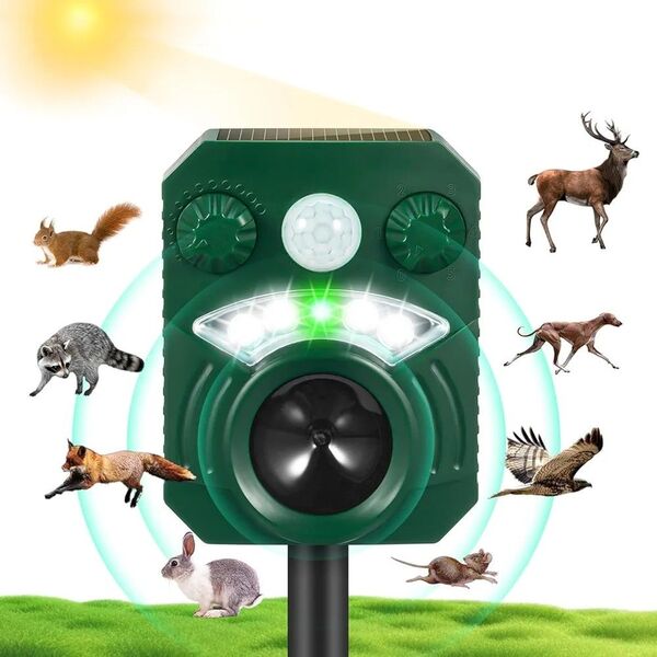 動物撃退器 超音波 ソーラー充電 害獣撃退 害獣対策器 猫よけ 鳥よけ 犬よけ