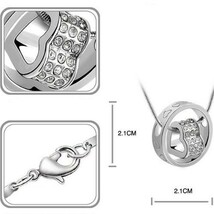 ★ 永遠の愛 ハート リング ネックレス ★ レディース ジュエリー オシャレ ネックレス ペンダント アクセサリー 銀_画像3
