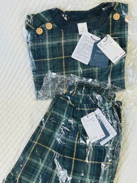 バースデイ コトリ cottoli 110cm 男赤チェック セットアップ