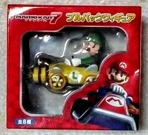 スーパーマリオブラザーズのマリオカート7のルイージのプルバックフィギュア景品用非売品