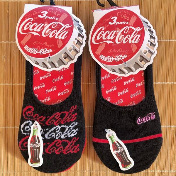 コカコーラ 靴下6足セット 23〜25cm福助フットカバー スニーカーソックス