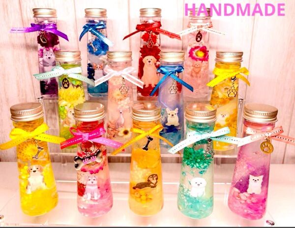 HANDMADE ハーバリウム ミニサイズ 愛犬 ワンちゃん お供え 可愛い