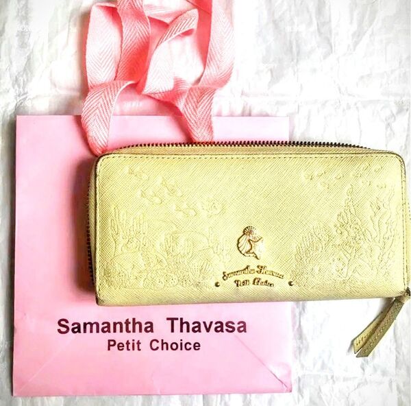 カラーイエロー財布形長財布 Samantha Thavasa Petit Choiceサマンサタバサプチチョイスにてディズニー