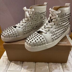 #Christian Louboutin シルバースタッズ ハイカットスニーカー