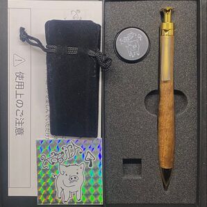 こぶた工房 シャープペンシル 黒柿ゴールド金具0.5mm
