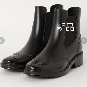 ★新品 未使用品★ aimoha アイモハ オックスフォード風 ショートレインブーツ ブラック