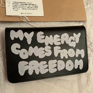 MY ENERGY COMES FROM FREEDOMハンドペイント レア 長財布 レザー ウォレット