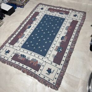 家 花 マルチカバー ソファーカバー ビンテージラグ 173x123