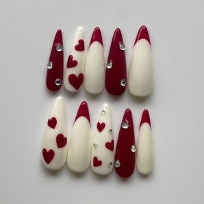 フレンチ ハート ネイル