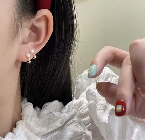 ピアス プチパール フープピアス