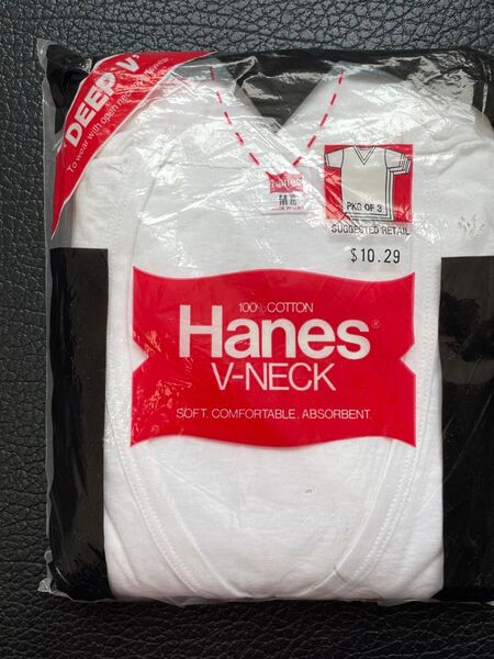 DEAD STCOK 80's HANES DEEP Vネック パックT / デッド ヘインズ 新品未使用