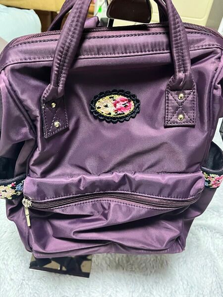 レイクアルスター リュックサック 紫 花柄