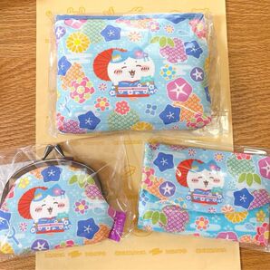 ちいかわ もぐもぐ本舗 ご当地 京都 舞妓はん がま口 ティッシュ ポーチ 3点 ハチワレ