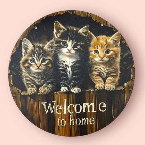 新品 木製サイン 看板 トラ猫 猫雑貨 猫グッズ 猫柄 インテリア 小物 開運