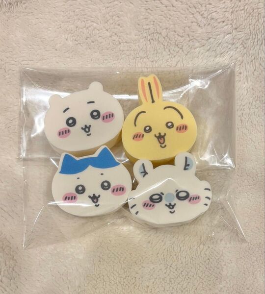 ちいかわ メイクアップスポンジ 4個セット ハチワレ うさぎ モモンガ パフ