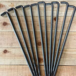 【無塗装】鉄の杭10mm×400mm 50本セット