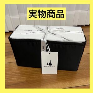 KINGS IN BAG 高級軽量収納バッグ ブラック 多機能収納バック サテン生地 バッグインバッグ エルメス鞄に