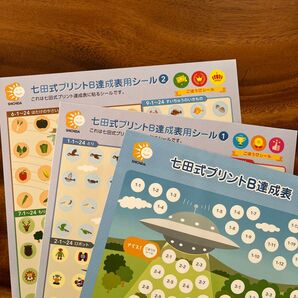 最新版 七田式プリントB達成表用シールセット