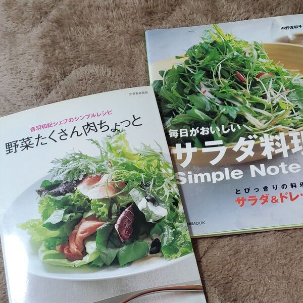 毎日がおいしいサラダ料理 中野 佐和子 野菜たくさん肉ちょっと 音羽 和紀 2冊