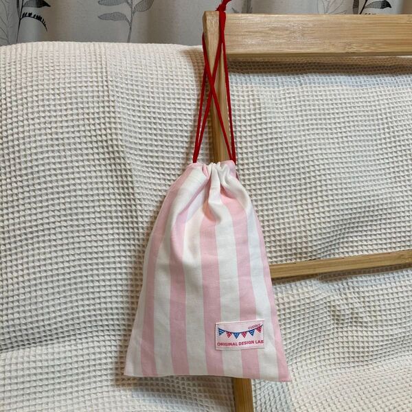 ハンドメイド ストライプ シマシマ シンプル コップ袋 巾着
