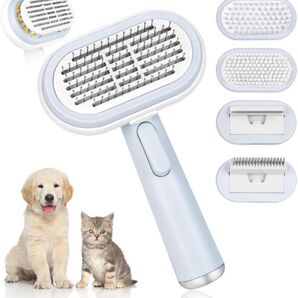 【2024年新モデル】ペット用ブラシ ワンプッシュ式 毛玉取りブラシ 猫犬兼用