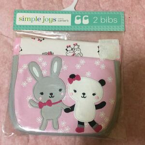  free shipping new goods unused carter*s Carter's baby baby's bib 2 pieces set Panda .... pink postage included 