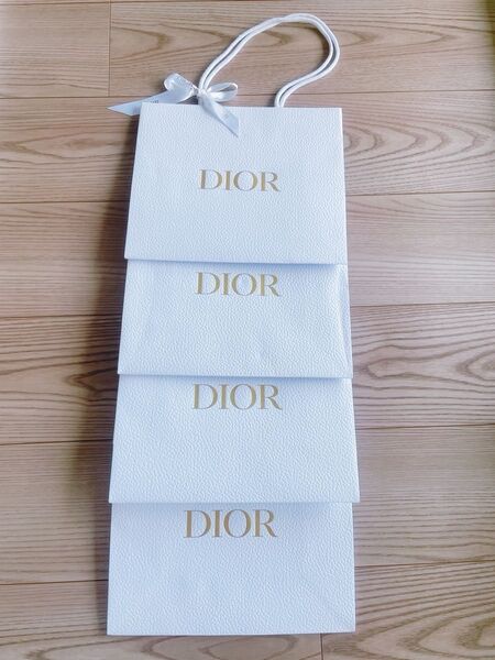 【4枚セット】ディオール Dior ブランド紙袋(リボン付)クリスチャンディオール
