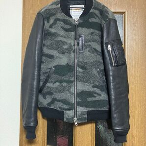 ALPHA INDUSTRIES 切り替えMA-1 ウール×ゴートレザー