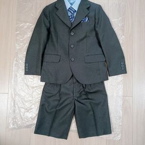 OLIVER HOUSE オリバー ハウス 120 スーツ 5点セット卒園式 入学式 チャコールグレー ストライプ くつ下付き