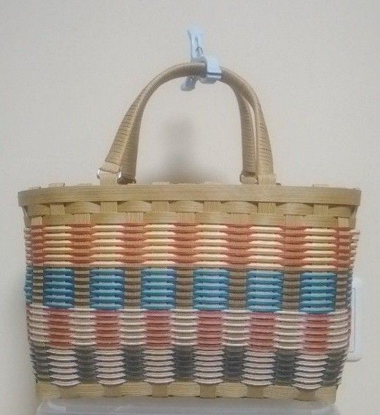 クラフトバンドかごバッグ 手提げバッグ エコクラフト ハンドメイド
