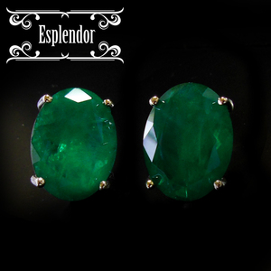  Russia production gem quality natural emerald large grain earrings 
